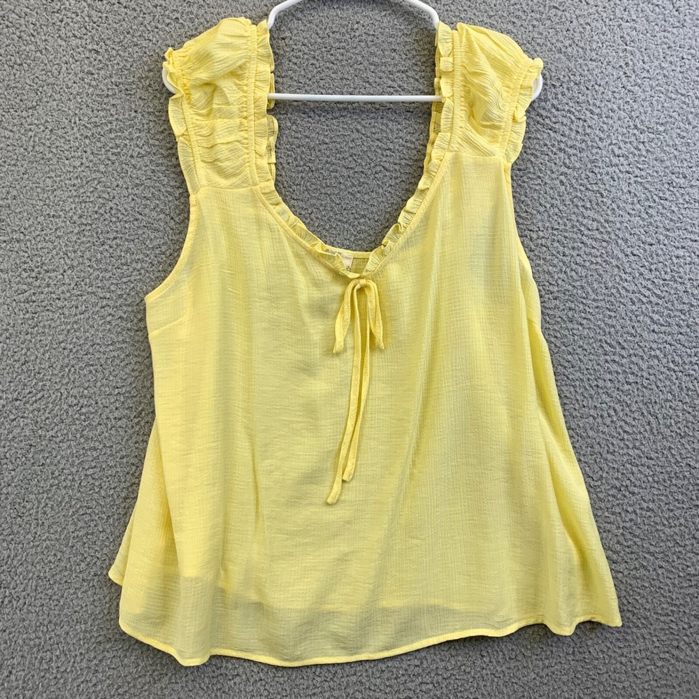 Perch Blu Pepper Womens Babydoll Gauze Tank Top 2XL Yellow NWOT